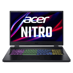 Notebook Acer Nitro 5 AN517-55-57WA Intel Core I5-12500 / 8GB RAM / 256SSD / Tela 17.3 Full HD IPS 144Hz / Windows 11 / RTX3050 - Preto