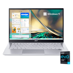 Notebook Acer Swift 3 SF314-511-7412 / Intel Core i7 1165G7 / Tela Full HD 14" / 8GB de RAM / 512GB SSD - Prata
