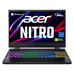 Notebook Gamer Acer Nitro 5 AN515-58-725A / Intel Core i7 12700H / Tela Full HD 15.6" / 16GB de RAM / 512GB SSD / GeForce RTX3060 6GB - Preto
