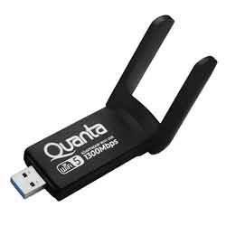 Adaptador WiFi Quanta QTAAD1300 USB 1300Mbps 2 Antenas - Preto