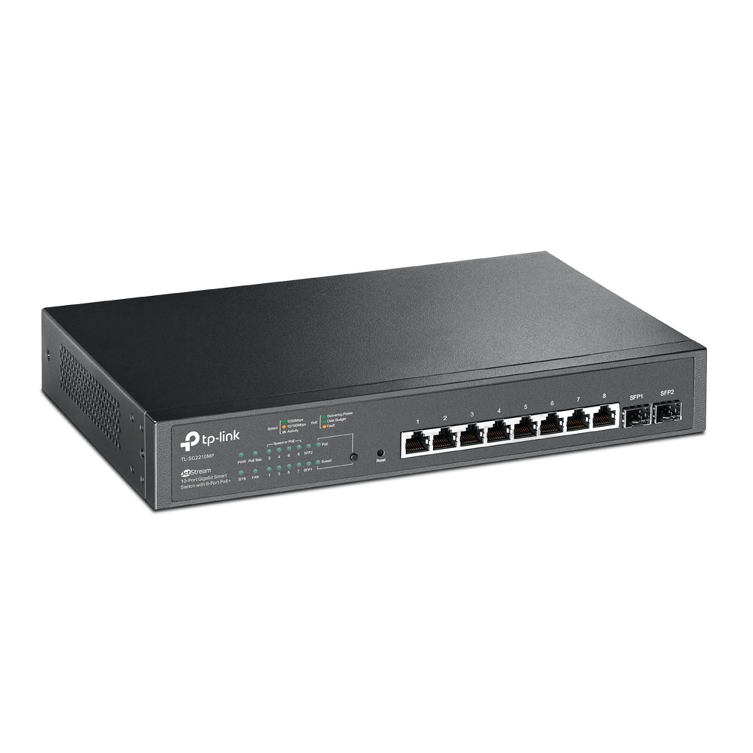 Hub Switch Tp-link TL-SG2210MP 10 Portas 8 Portas POE+ 2SFP 1000Mbps - Cinza 
