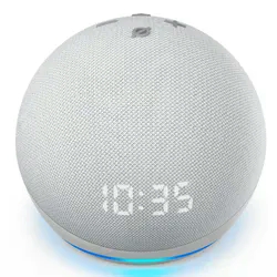 Amazon Echo Dot Alexa 4ª Geração com Relógio - Branco