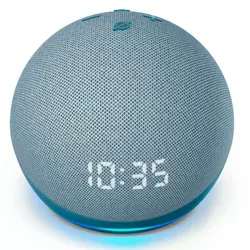 Amazon Echo Dot Alexa 4ª Geração com Relógio - Azul