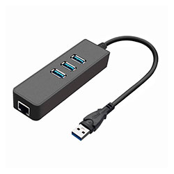 Adaptador Hub Satellite A-HUB41 USB RJ45 4 em 1 USB - Preto