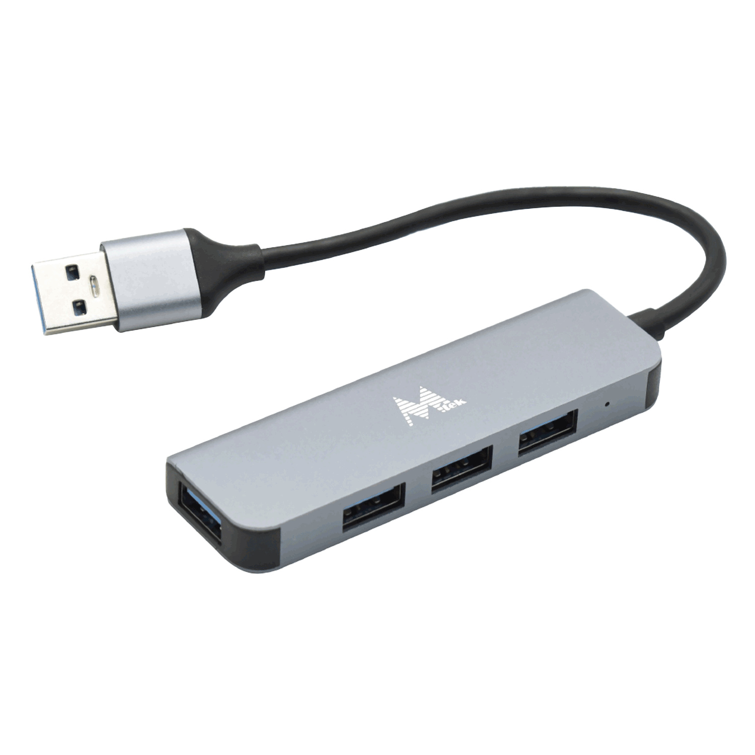 Hub MTEK HB-403 / 4 Portas / USB 3.0 - Alumino Cinza