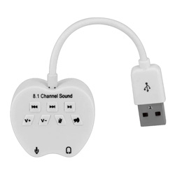 Adaptador de Áudio HLD USB Comodow 3D 8.1 - Branco