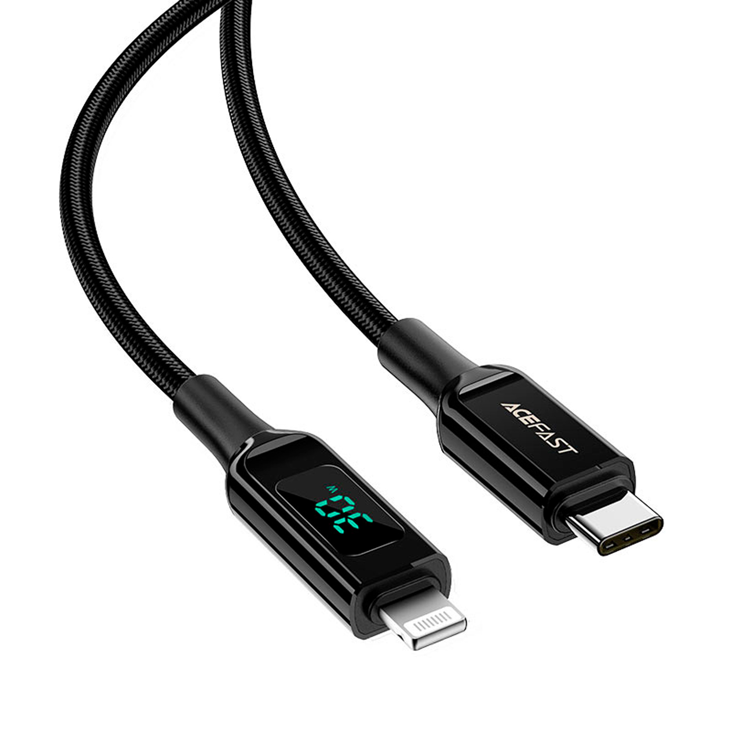 Cabo Acefast C6-01 USB-C para Lightning 30W 1.2 Metros - Preto