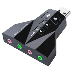 Adaptador de Áudio HLD USB 7.1 para Microfone e fone de Ouvido