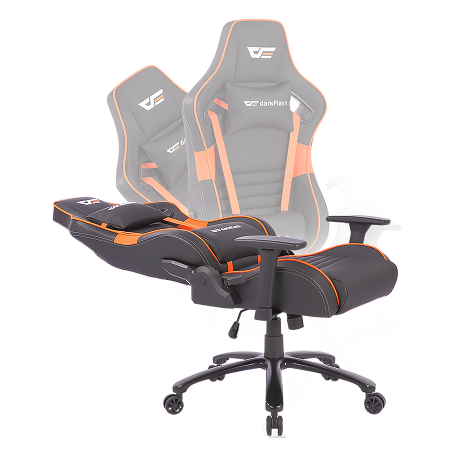 Cadeira Gamer Darkflash RC-800 - Preto e laranja