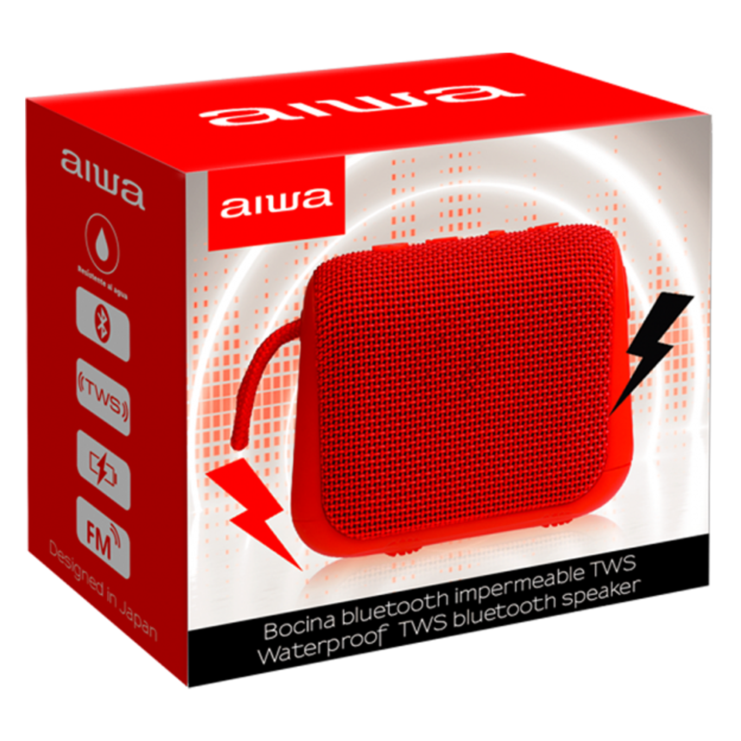 Caixa de Som Aiwa AW-KF3R Bluetooth - Vermelho