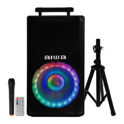 Caixa Karaoke Aiwa AW-TSP12K Bluetooth / USB / Microfone / Tripe / 12" - Preto