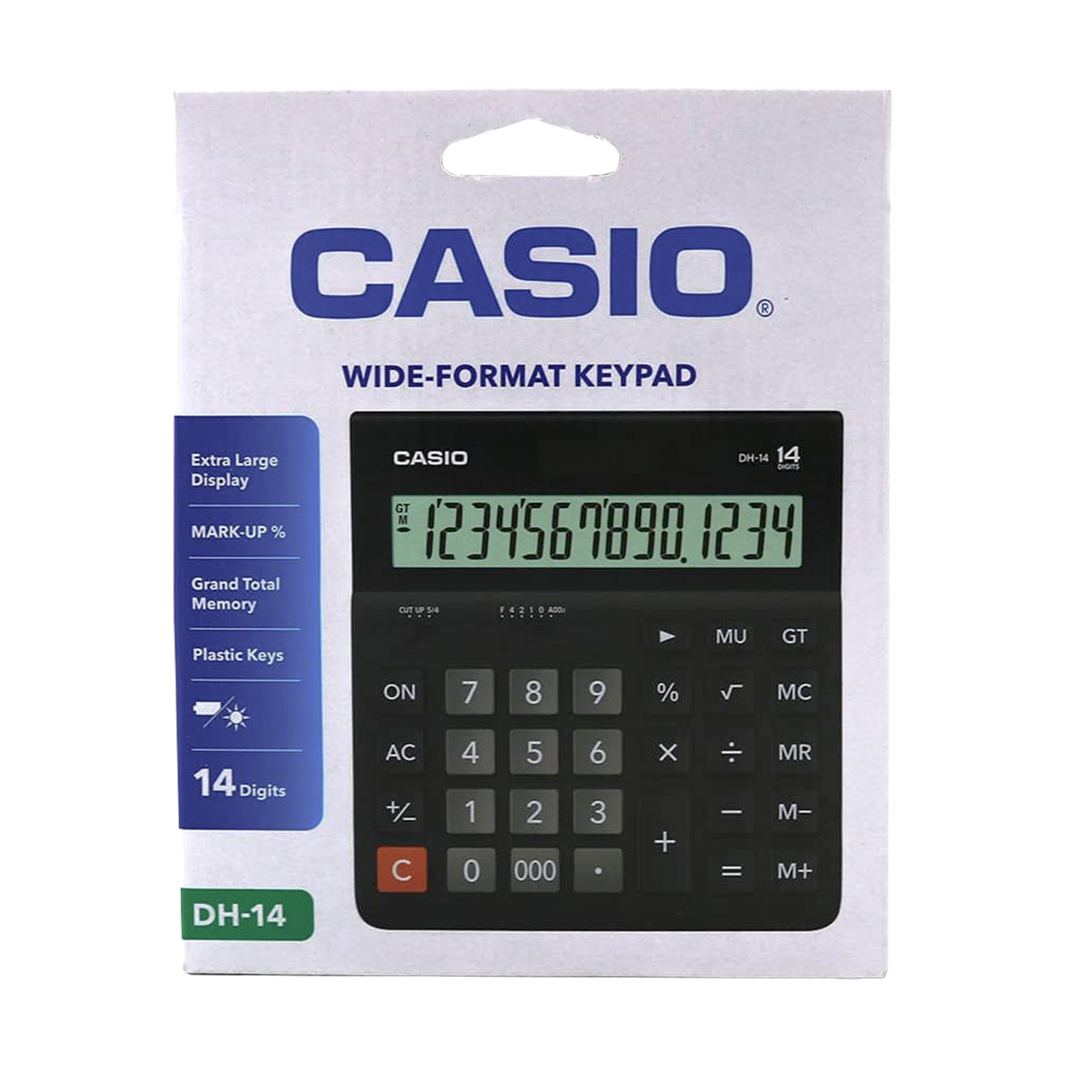 Calculadora Casio DH-14-BK-W-DP / 14 Dígitos - Cinza / Preto