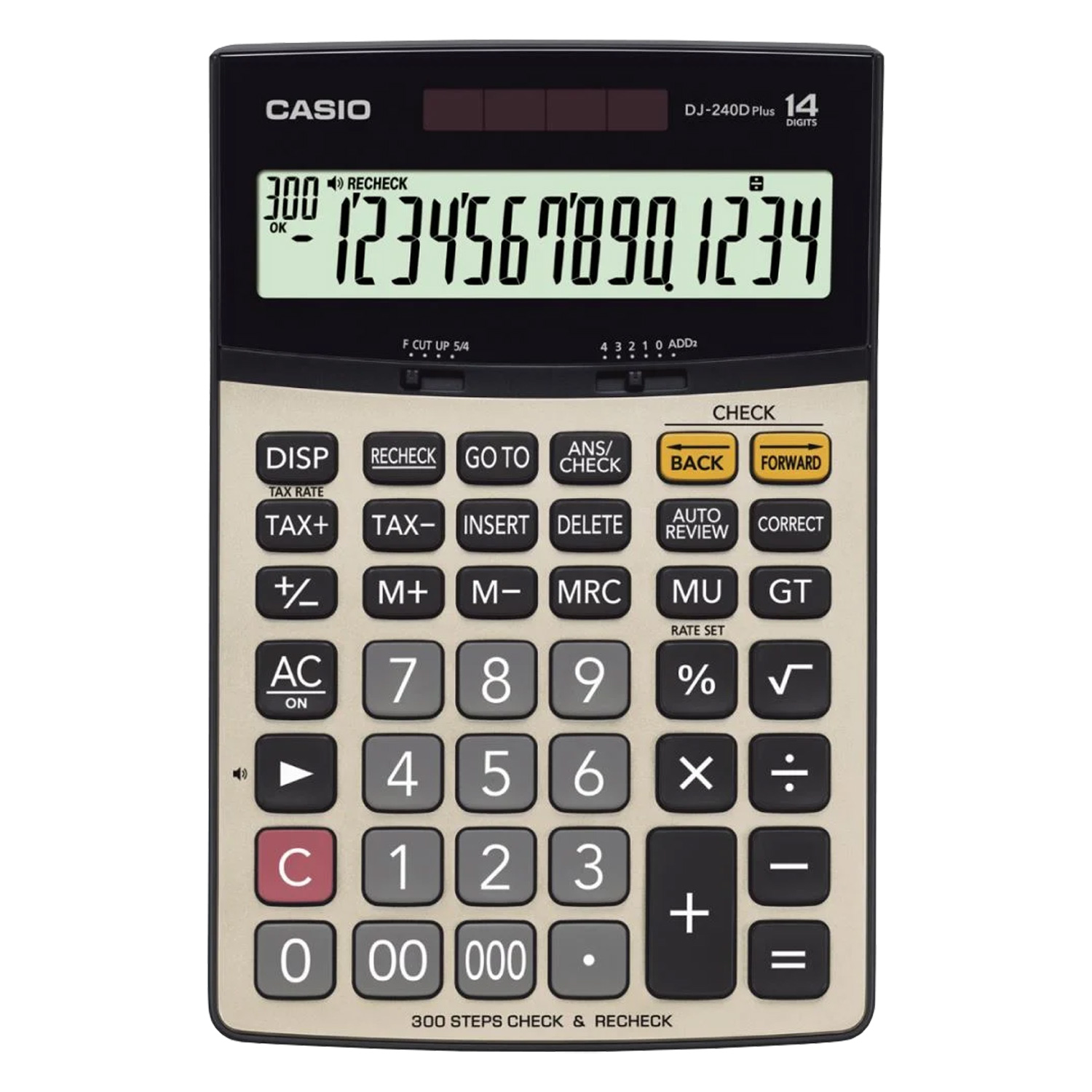 Calculadora Casio DJ-240DPLUS-WA-DP 14 Dígitos - Beige
