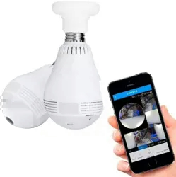 Lampada com câmera 360° / 1.3MP / Wifi - Branco (VR-V9-C)