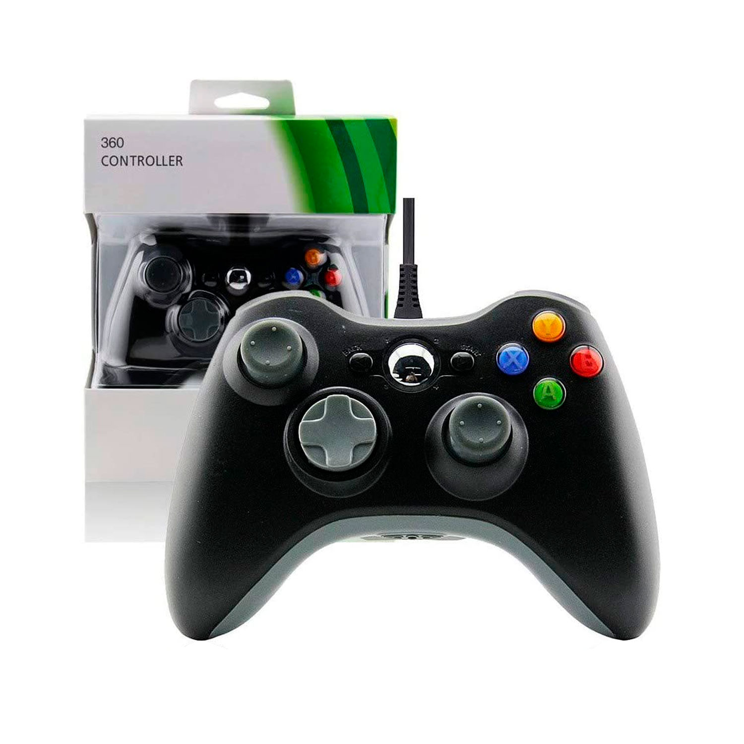 Controle Com Fio para Xbox 360 - Preto