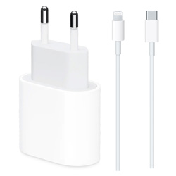 Carregador para Tomada Apple USB-C + Cabo USB-C para Lightning iPhone 12 /13 / 14 MU7V2ZM/A 20W - Branco