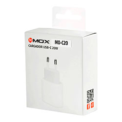 Carregador para Tomada Mox MO-C20 / USB-C / 20W - Branco (Sem Cabo)