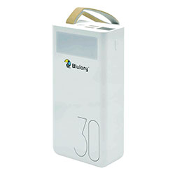 Carregador Portátil Blulory Wireless 2 Power Bank / 4 USB / Display / 30000MAH - Branco