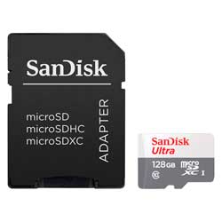 Cartão de Memória Micro SD SanDisk Ultra 128GB 100Mbs - SDSQUNR-128G-GN6TA