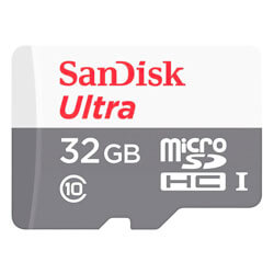 Cartão de Memória Micro SD Sandisk Ultra 32GB 100MBs -SDSQUNR-032G-GN3MA