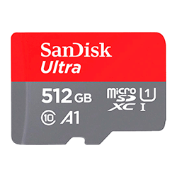 Cartão de Memória Micro SD Sandisk Ultra 512GB 150MBs - SDSQUAC-512G-GN6MA