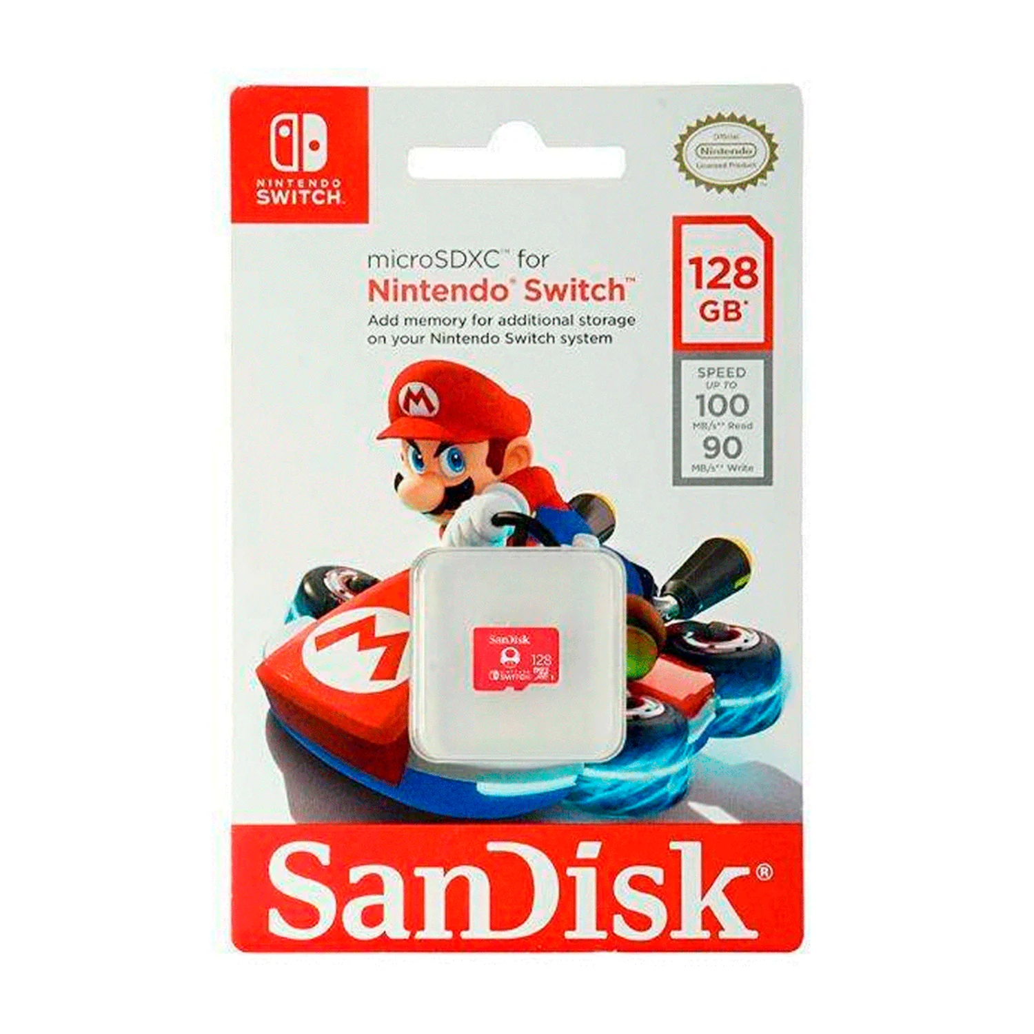 Cartão de Memória Sandisk Micro SD 128GB 100MBS para Nintendo Switch - SDSQXAO-128G-GNCZN