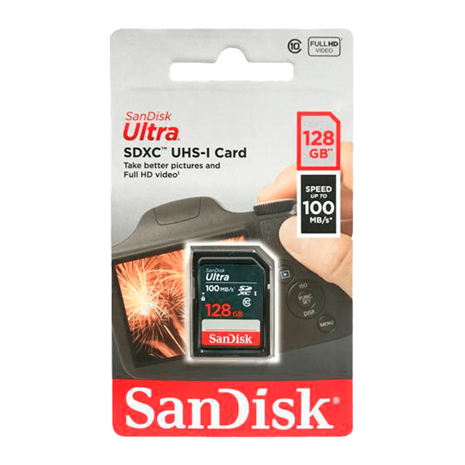 Cartão de Memória SD C10 Sandisk Secure Digital 100MB/s - SDSDUNR-128G-GN3IN
