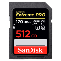 Cartão de Memória SD Sandisk Extreme Pro 512GB 170MBs - SDSDXXD-512G-GN4IN