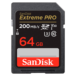 Cartão de Memória SD Sandisk Extreme Pro 64GB 200MBs - SDSDXXU-064G-GN4IN
