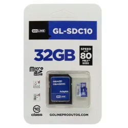 Cartão de Memória Micro SD GoLine GL-SDC10 32GB / C10 / 80Mbs