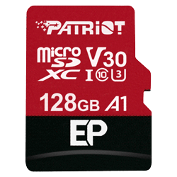 Cartão de Memória Micro SD Patriot V30 128GB / C10 /  U3 / A1 / SDXC - (PEF128GEP31MCX)