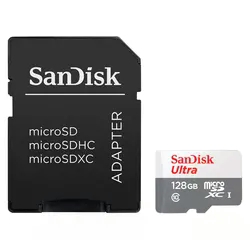 Cartão de Memória Micro SD Sandisk Ultra 2X1 C10 128GB 100MBS - (SDSQUNR-128-GN3MA)