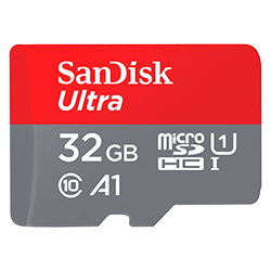 Cartão de Memória Micro SD Sandisk Ultra C10 32GB 120MB/s 2X1 - (SDSQUAR-032G-GN6MA)