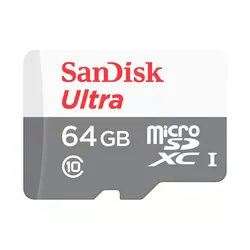 Cartão de memória Micro SD Sandisk Ultra C10 64GB / 100MBS / 2x1 - (SDSQUNR-064G-GN3MA)