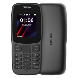 Celular Nokia 106 TA-1190 4MB 4MB RAM Single SIM Tela 1.8" - Preto