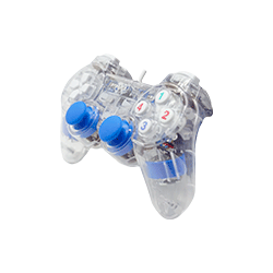 Controle Analógico USB Play Game Transparente - Azul