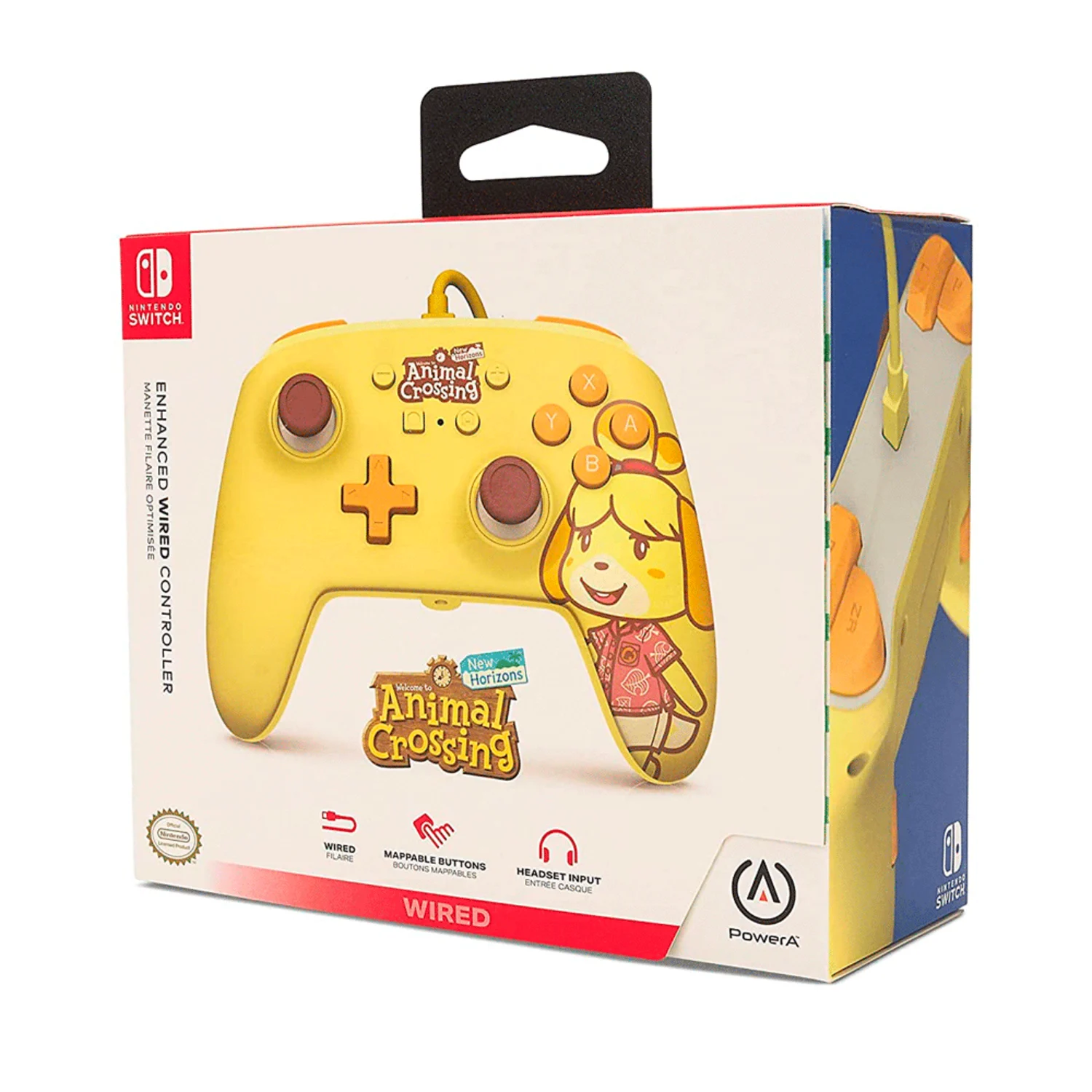 Controle PowerA Enhanced Wired para Nintendo Switch Animal Crossing: Isabelle - (PWA-A-02685)