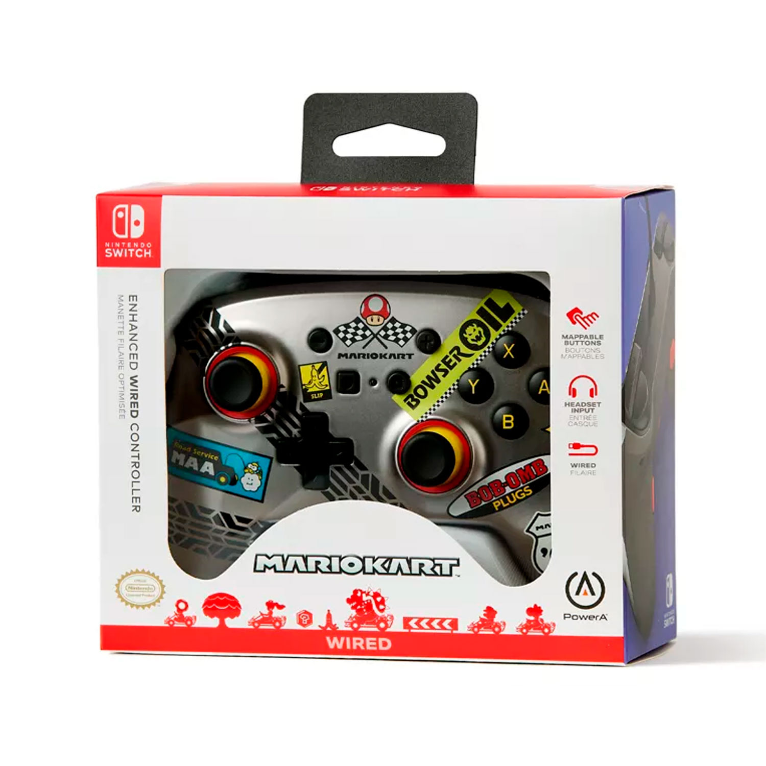 Controle PowerA Enhanced Wired para Nintendo Switch - Mario Kart (PWA-A-05091)