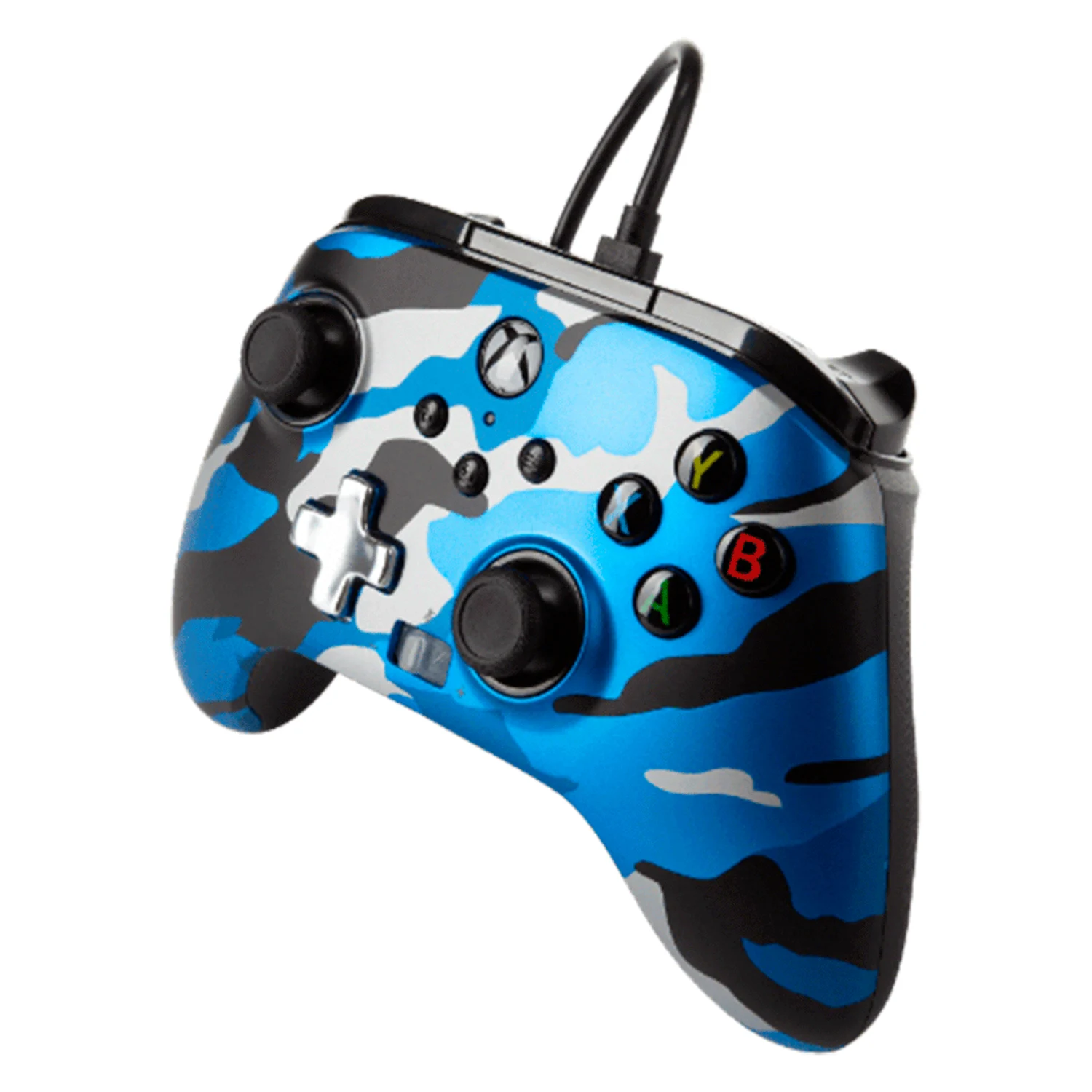Controle PowerA Enhanced Wired para Xbox One - Metallic Blue Camo (PWA-A-2508)