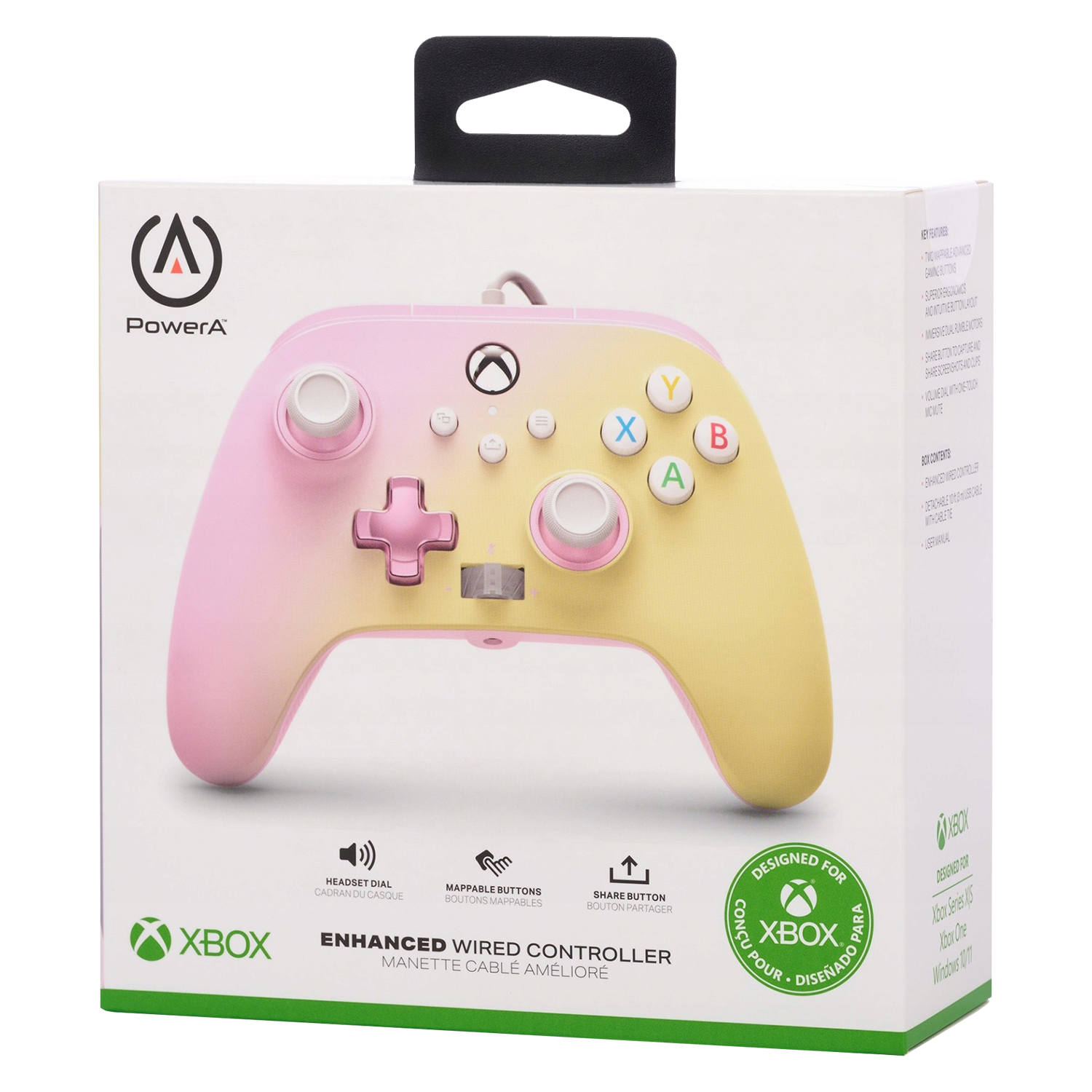 Controle PowerA Enhanced Wired para Xbox One  - Rosa e Amarelo (PWA-A-0181)
