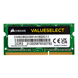 Memória RAM para notebook Corsair Valueselect 8GB / DDR3 / 1600MHz / 1x8GB - (CMSO8GX3M1A1600C11)