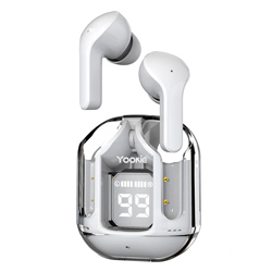 Fone de Ouvido Yookie ES35 TWS Wireless - Branco Transparente
