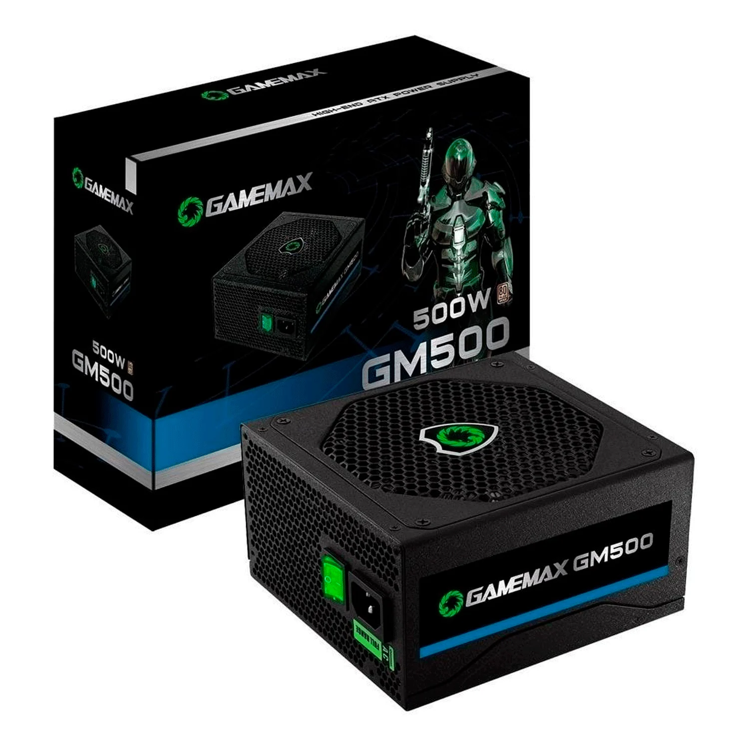 Fonte Gamer Atx Gamemax Gm500 500w 80 Plus Bronze Pfc Ativo Preta