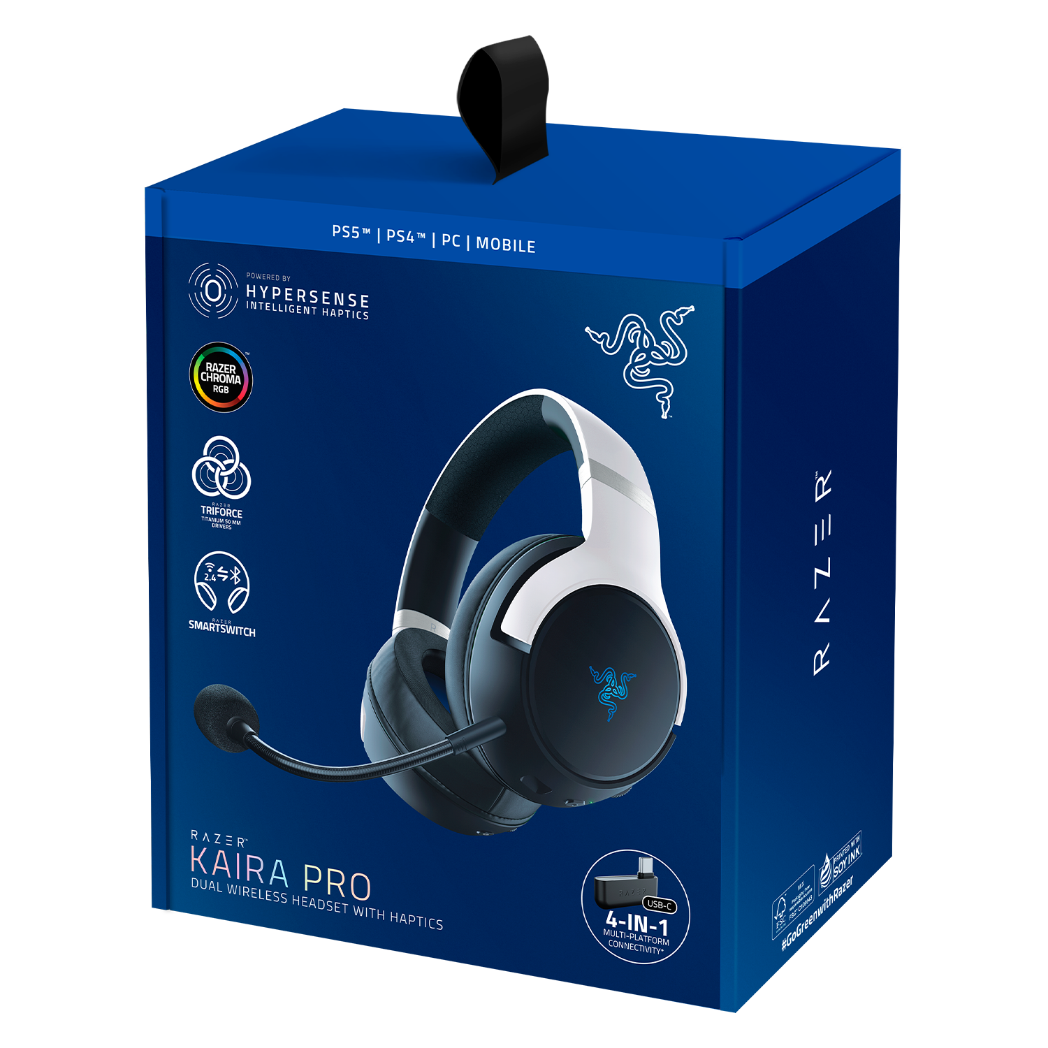 Headset Gamer Razer Kaira Pro Hyperspeed para PS5 Sem Fio - (RZ04-04030200-R3U1)