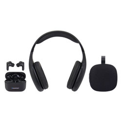 Kit BlauPunkt Headphone + Fone de Ouvido + Speaker Wireless - Preto