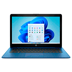 Notebook HP 14-AX100LA Intel Celeron N4020 / 4GB RAM / 64GB EMMC / Tela 14" / Windows 11 - Azul