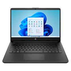Notebook HP 14-DQ0031DX Intel Celeron N4020 / 4 GB RAM / 64 GB / Tela 14" / Windows 11 - Preto