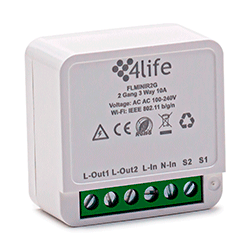 Interruptor Smart Switch 4life Mini DIY FLMINIR2G / Wi-Fi / Bivolt - Branco 
