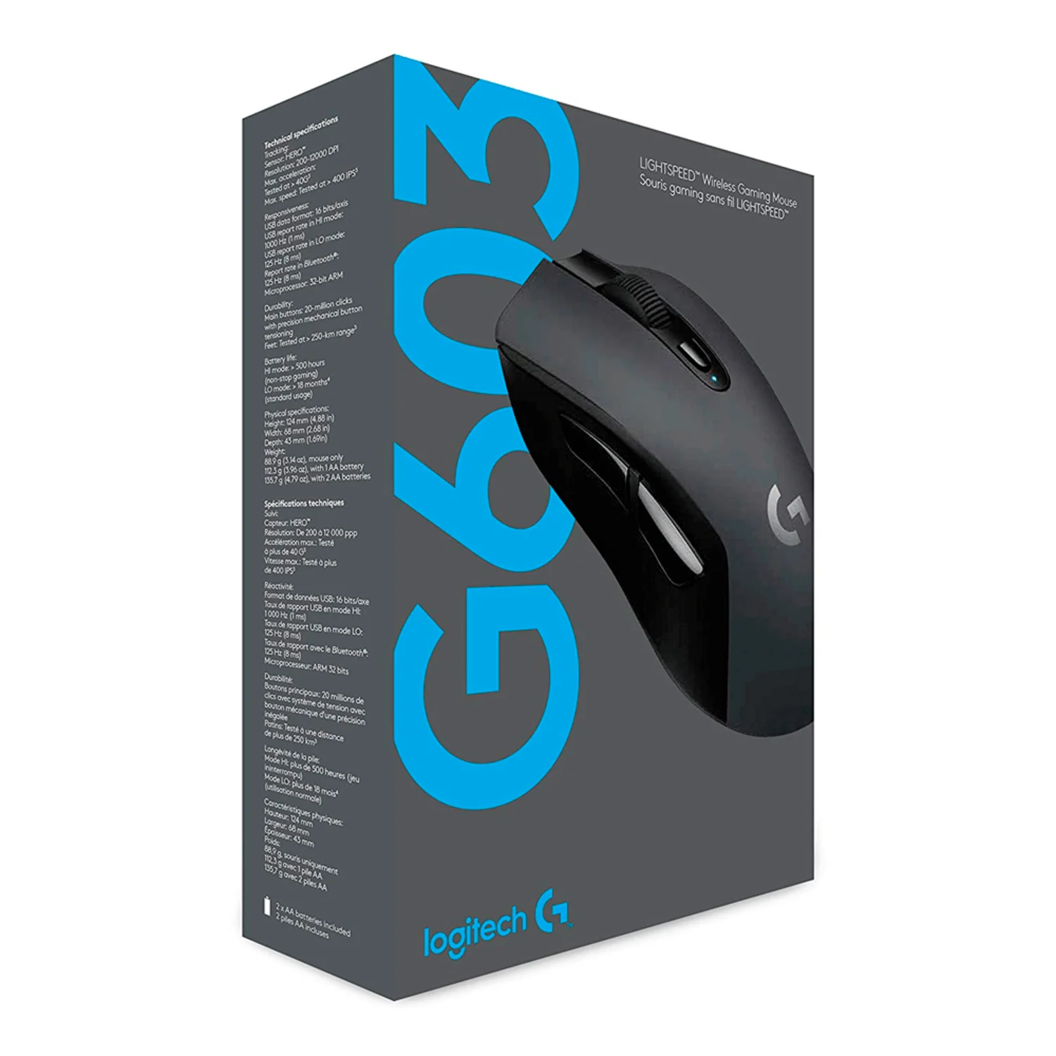 Mouse Gamer Logitech G603 Wireless 12000DPI - Preto (910-005100)