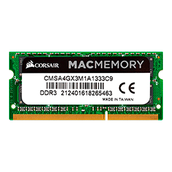 Memória RAM para Macbook Corsair Mac Memory 4GB / DDR3 / 1x4GB / 1333MHz - (CMSA4GX3M1A1333C9)